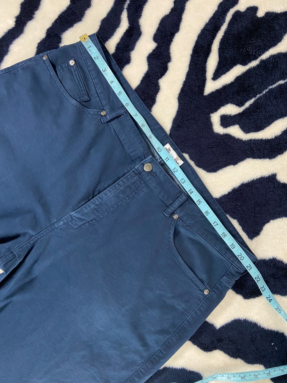 Peter Millar Dark Blue Cotton Blend Canvas Pants Size 40 Men’s Straight Leg - Picture 4 of 12